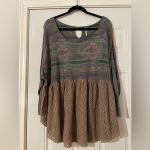 Free People mixed media top